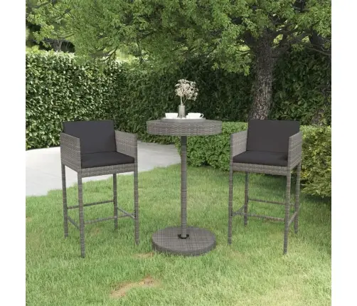 3-Osaline Aia Baarikomplekt Patjadega, Polürotang, Hall