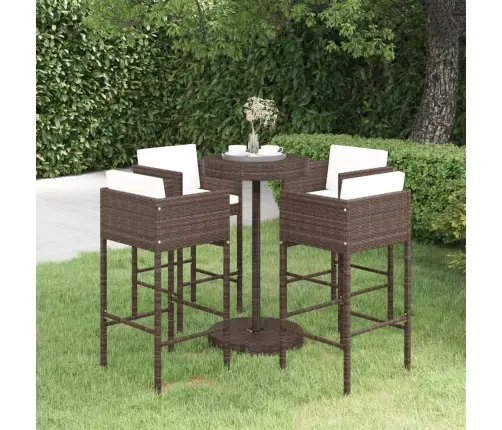 5-Daļīgs Dārza Mēbeļu Komplekts Ar Matračiem, Pe Rotangpalma Vidaxl