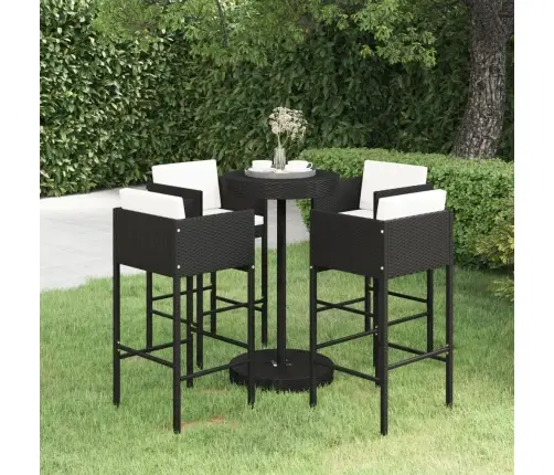 5-Daļīgs Dārza Mēbeļu Komplekts Ar Matračiem, Pe Rotangpalma Vidaxl