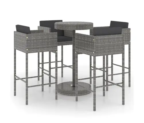 5-Osaline Aia Baarikomplekt Patjadega, Polürotang, Hall