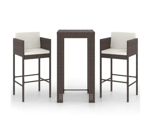 3-Daļīgs Dārza Mēbeļu Komplekts Ar Matračiem, Pe Rotangpalma Vidaxl