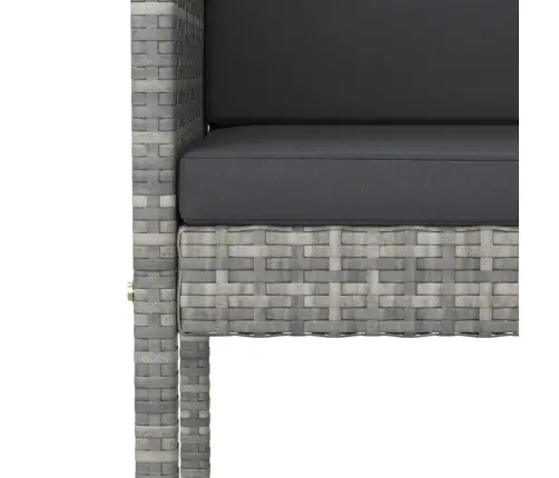 Sodo Komplektas Su Pagalvėlėmis, 3 Dalių, Pilkas, Poliratanas