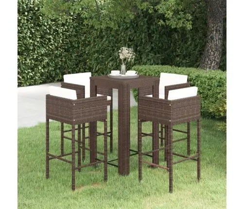 5-Daļīgs Dārza Mēbeļu Komplekts Ar Matračiem, Pe Rotangpalma Vidaxl