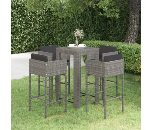 5-Daļīgs Dārza Mēbeļu Komplekts Ar Matračiem, Pe Rotangpalma Vidaxl