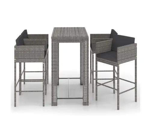 5-Daļīgs Dārza Mēbeļu Komplekts Ar Matračiem, Pe Rotangpalma Vidaxl