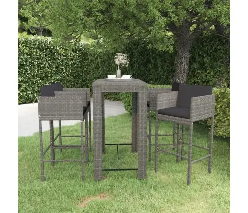 5-Daļīgs Dārza Mēbeļu Komplekts Ar Matračiem, Pe Rotangpalma Vidaxl