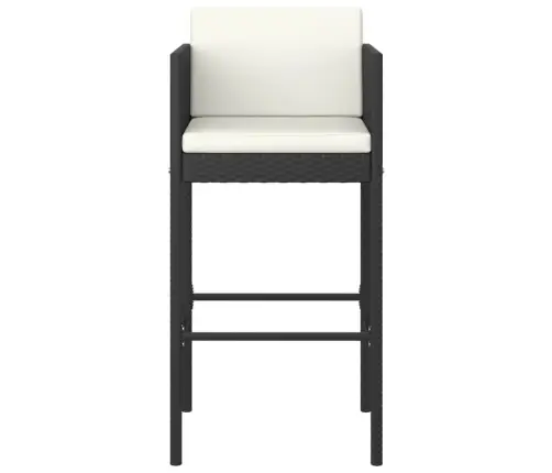 3-Osaline Aiamööbli Komplekt Patjadega, Polürotang, Must