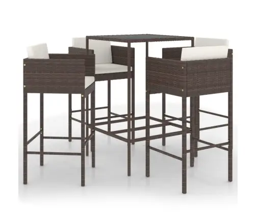 5-Daļīgs Dārza Mēbeļu Komplekts Ar Matračiem, Pe Rotangpalma Vidaxl