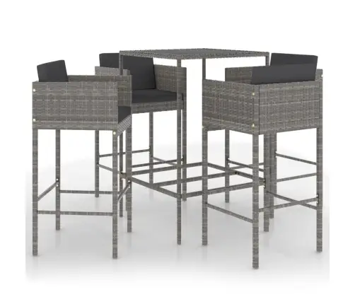 5-Osaline Aia Baarikomplekt Patjadega, Polürotang, Hall