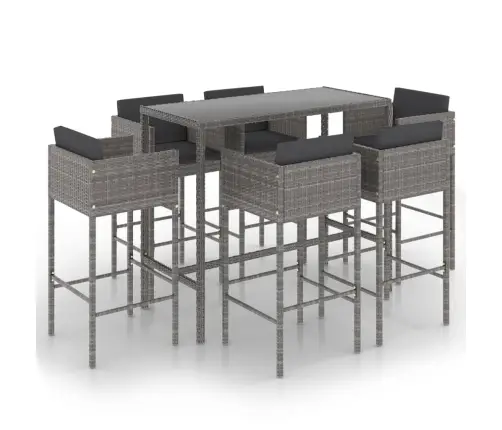 7-Osaline Aia Baarikomplekt Patjadega, Polürotang, Hall