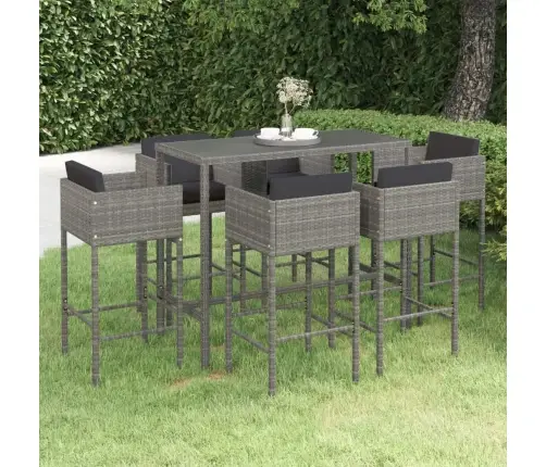 7-Osaline Aia Baarikomplekt Patjadega, Polürotang, Hall