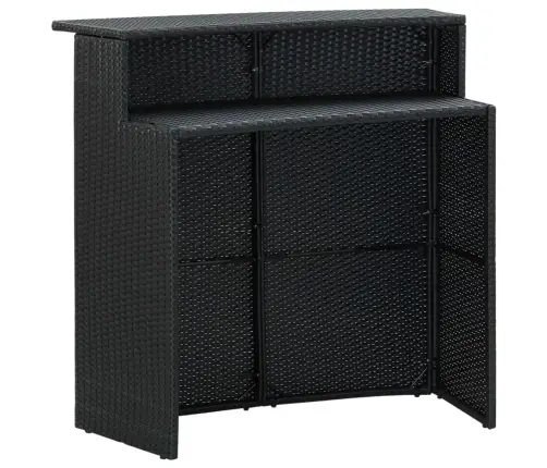 3-Osaline Aiabaari Komplekt Patjadega, Polürotang, Must