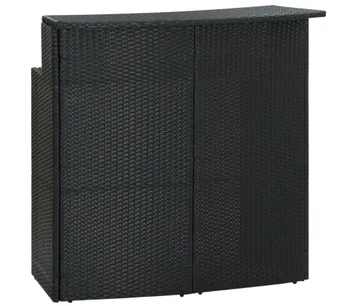 3-Osaline Aiabaari Komplekt Patjadega, Polürotang, Must