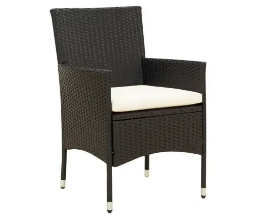 9-Daļīgs Dārza Mēbeļu Komplekts, Matrači, Melna Pe Rotangpalma Vidaxl