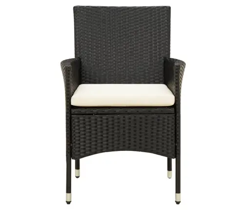 9-Daļīgs Dārza Mēbeļu Komplekts, Matrači, Melna Pe Rotangpalma Vidaxl