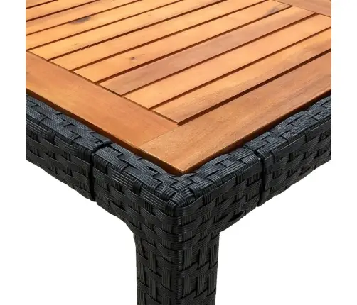 7-Osaline Aiamööblikomplekt Patjadega, Polürotang, Must