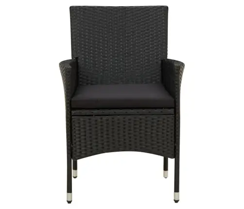 5-Osaline Aiamööblikomplekt Patjadega, Polürotang, Must