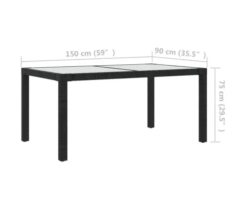 Lauko Komplektas Su Pagalvėlėmis, 7 Dalių, Juodas, Poliratanas