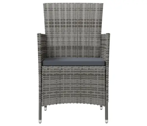 Trīsdaļīgs Āra Mēbeļu Komplekts Ar Matračiem, Pelēks Pe Pinums Vidaxl