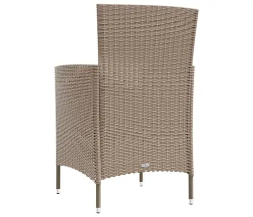 3-Osaline Aiamööblikomplekt Patjadega, Polürotang, Beež