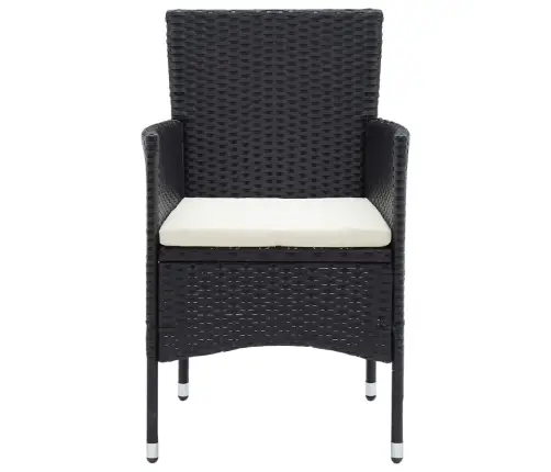 5-Osaline Aiamööblikomplekt Patjadega, Polürotang, Must