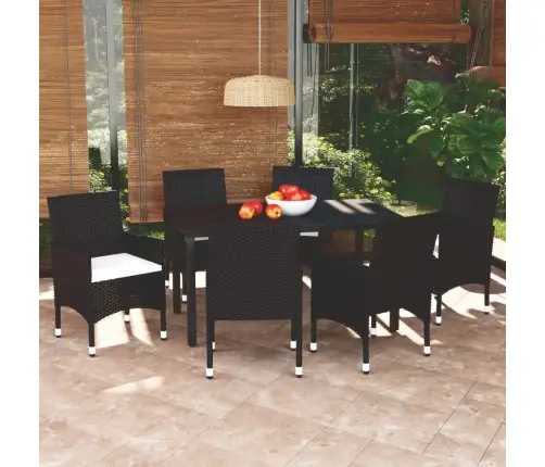 Sodo Valgomojo Komplektas Su Pagalvėlėmis, 7 Dalių, Poliratanas