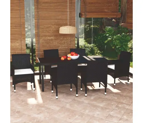 7-Daļīgs Dārza Mēbeļu Komplekts Ar Matračiem, Pe Rotangpalma Vidaxl