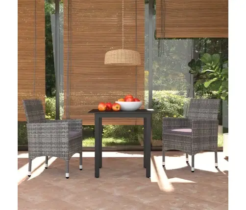 3-Daļīgs Dārza Mēbeļu Komplekts Ar Matračiem, Pe Rotangpalma Vidaxl