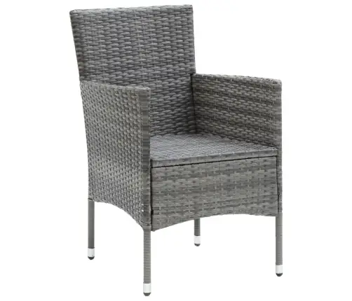 Sodo Komplektas Su Pagalvėlėmis, 5 Dalių, Pilkas, Poliratanas