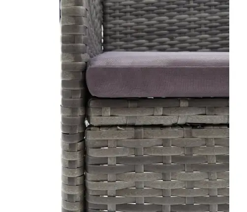 Sodo Komplektas Su Pagalvėlėmis, 5 Dalių, Pilkas, Poliratanas