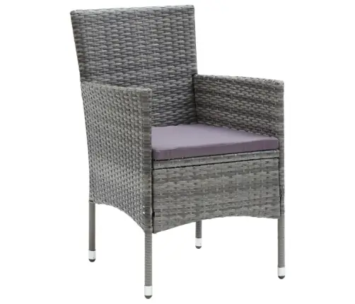 5-Osaline Aiamööblikomplekt Patjadega, Polürotang, Hall