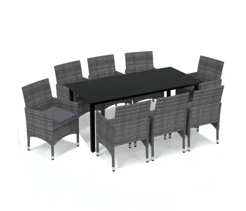 9-Daļīgs Dārza Mēbeļu Komplekts Ar Matračiem, Pe Rotangpalma Vidaxl