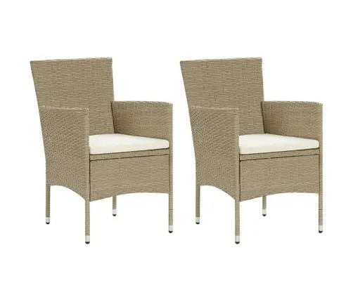 3-Osaline Aiamööblikomplekt Patjadega, Polürotang, Beež