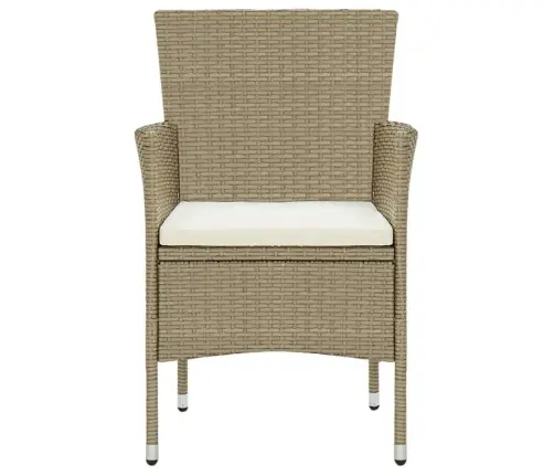 3-Osaline Aiamööblikomplekt Patjadega, Polürotang, Beež