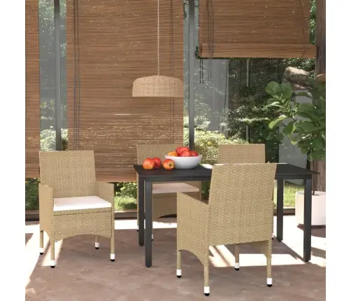 5-Osaline Aiamööblikomplekt Patjadega, Polürotang, Beež