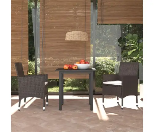 3-Daļīgs Dārza Mēbeļu Komplekts Ar Matračiem, Pe Rotangpalma Vidaxl