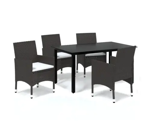 5-Daļīgs Dārza Mēbeļu Komplekts Ar Matračiem, Pe Rotangpalma Vidaxl