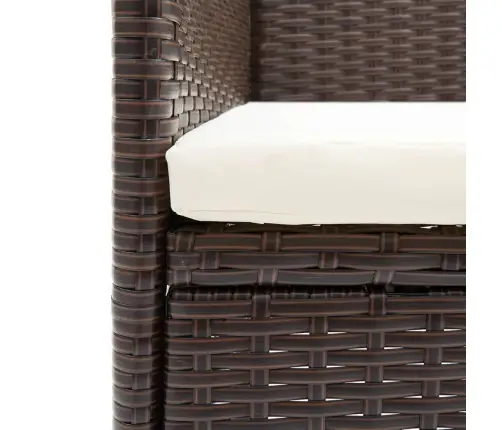 9-Daļīgs Dārza Mēbeļu Komplekts Ar Matračiem, Pe Rotangpalma Vidaxl