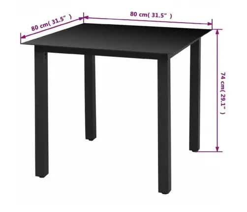 3-Osaline Aiamööblikomplekt Patjadega, Polürotang, Must
