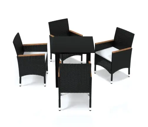 5-Daļīgs Dārza Mēbeļu Komplekts Ar Matračiem, Pe Rotangpalma Vidaxl