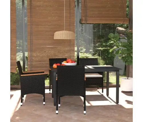 5-Daļīgs Dārza Mēbeļu Komplekts Ar Matračiem, Pe Rotangpalma Vidaxl