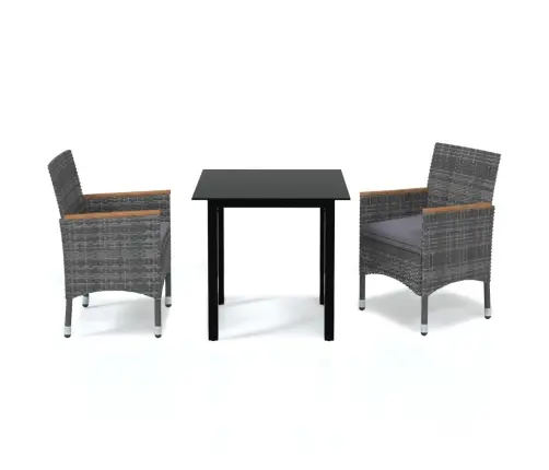 3-Daļīgs Dārza Mēbeļu Komplekts Ar Matračiem, Pe Rotangpalma Vidaxl