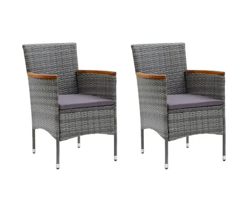 3-Daļīgs Dārza Mēbeļu Komplekts Ar Matračiem, Pe Rotangpalma Vidaxl