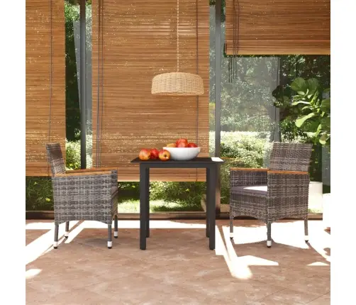 3-Daļīgs Dārza Mēbeļu Komplekts Ar Matračiem, Pe Rotangpalma Vidaxl