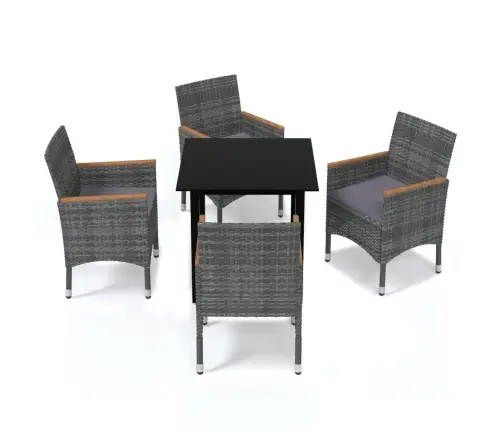 5-Daļīgs Dārza Mēbeļu Komplekts Ar Matračiem, Pe Rotangpalma Vidaxl