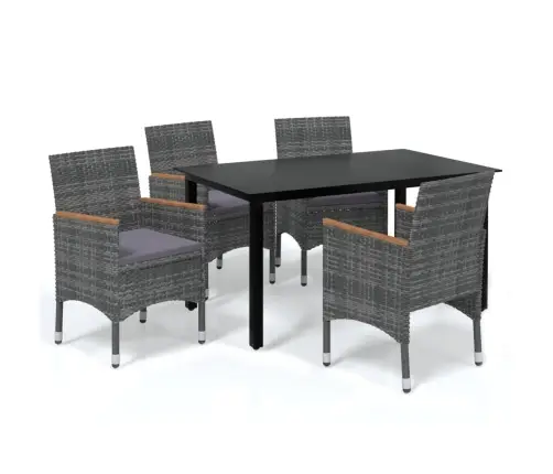 5-Daļīgs Dārza Mēbeļu Komplekts Ar Matračiem, Pe Rotangpalma Vidaxl