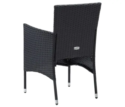 3-Daļīgs Dārza Mēbeļu Komplekts, Pe Rotangpalma, Melns Vidaxl