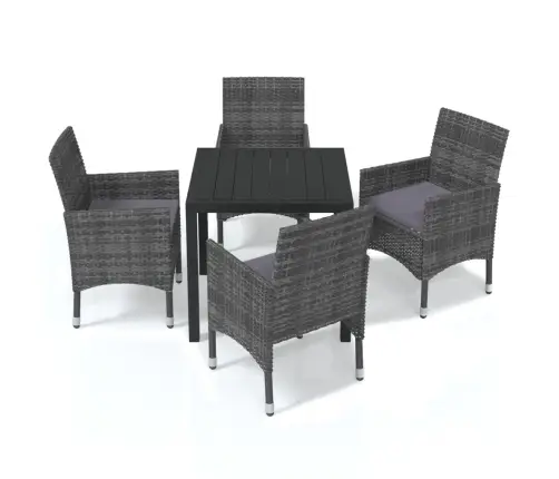 5-Daļīgs Dārza Mēbeļu Komplekts Ar Matračiem, Pe Rotangpalma Vidaxl 5-Daļīgs Dārza Mēbeļu Komplekts Ar Matračiem, Pe Rotangpalma Vidaxl