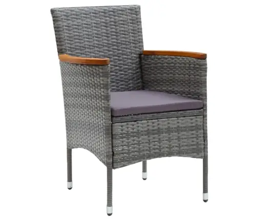 Sodo Komplektas Su Pagalvėlėmis, 9 Dalių, Pilkas, Poliratanas