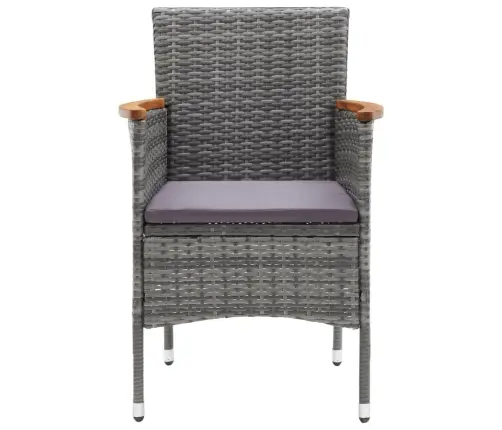 Sodo Komplektas Su Pagalvėlėmis, 9 Dalių, Pilkas, Poliratanas